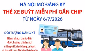 Hà Nội mở đăng ký thẻ xe buýt miễn phí gắn chip từ ngày 6/7/2026