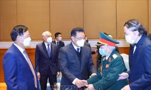 Chủ tịch Quốc hội Lào tiếp Đoàn đại biểu Hội hữu nghị Việt Nam - Lào 