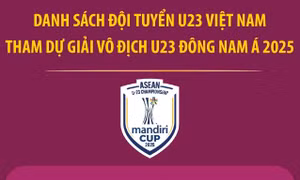 23 cầu thủ đội tuyển U23 Việt Nam tham dự Giải vô địch U23 Đông Nam Á 2025