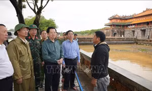 Phó Thủ tướng Mai Văn Chính kiểm tra tình hình ngập lụt tại Đại Nội Huế