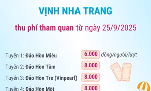 Thu phí tham quan vịnh Nha Trang từ ngày 25/9/2025