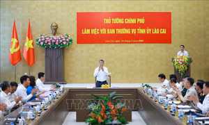 Thủ tướng Lê Minh Hưng làm việc với Ban Thường vụ Tỉnh ủy Lào Cai