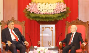 Tổng Bí thư Nguyễn Phú Trọng tiếp Tổng Bí thư Đảng Phong trào Cánh tả Thống nhất Cộng hòa Dominicana 
