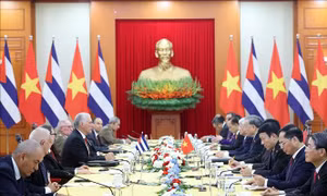 Tổng Bí thư Tô Lâm hội đàm với Bí thư thứ Nhất Đảng Cộng sản Cuba, Chủ tịch nước Cuba Miguel Díaz-Canel Bermúdez