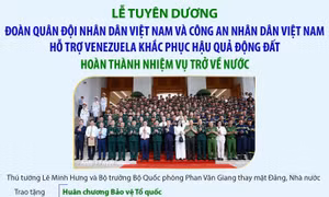 Lễ tuyên dương Đoàn QĐND Việt Nam và CAND Việt Nam hỗ trợ Venezuela khắc phục hậu quả động đất 