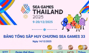 Việt Nam tạm xếp thứ 3 trên Bảng tổng sắp huy chương SEA Games 33