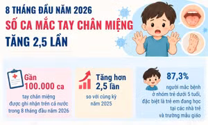 Số ca mắc tay chân miệng tăng 2,5 lần