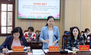 Đoàn công tác của Quốc hội khảo sát việc thực hiện phòng, chống tác hại thuốc lá 