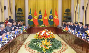 Chủ tịch nước Lương Cường hội đàm với Tổng thống Brazil Luiz Inácio Lula da Silva