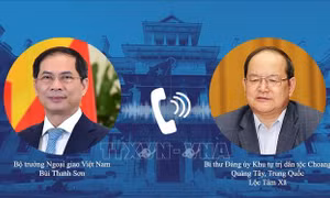 Bộ trưởng Ngoại giao Bùi Thanh Sơn điện đàm với Bí thư Quảng Tây (Trung Quốc)