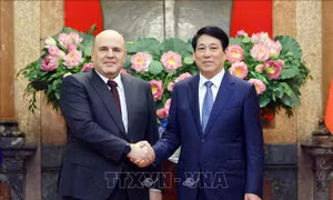 Chủ tịch nước Lương Cường tiếp Thủ tướng Nga Mikhail Mishustin
