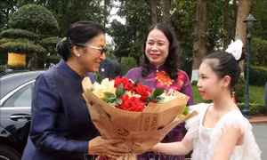 Phó Chủ tịch nước Võ Thị Ánh Xuân đón và hội đàm với Phó Chủ tịch nước Lào Pany Yathotou 