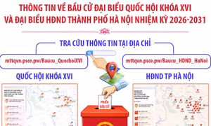 Trải nghiệm bản đồ số thông tin về bầu cử đại biểu Quốc hội khóa XVI và đại biểu HĐND thành phố Hà Nội nhiệm kỳ 2026-2031