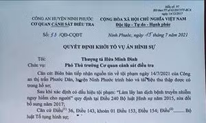 Khởi tố vụ án hình sự làm lây lan dịch bệnh tại Ninh Phước, Ninh Thuận 