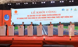 Khởi công dự án tuyến đường bộ từ thành phố Thái Bình đi cầu Nghìn