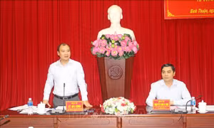Đoàn công tác Ban Tuyên giáo Trung ương làm việc tại Bình Thuận