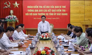 Đoàn kiểm tra của Ban Bí thư thông qua báo cáo kết quả kiểm tra đối với Ban Thường vụ Tỉnh ủy Bắc Giang