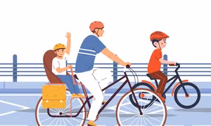 Em đi xe đạp an toàn