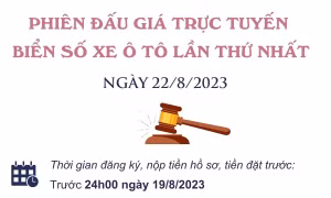 Hôm nay diễn ra phiên đấu giá trực tuyến biển số xe ô tô lần thứ nhất 
