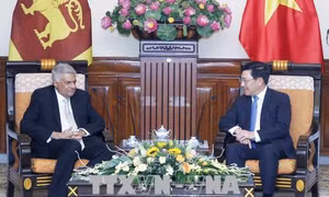 Phó Thủ tướng, Bộ trưởng Phạm Bình Minh hội kiến với Thủ tướng Sri Lanka 