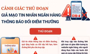 Cảnh báo thủ đoạn giả mạo tin nhắn ngân hàng thông báo đổi điểm thưởng