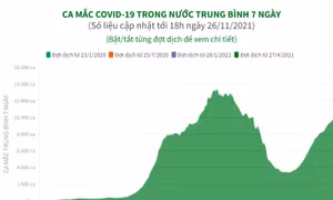 Ca mắc COVID-19 trong nước trung bình 7 ngày