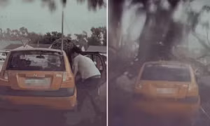 Video người lái xe may mắn thoát lưỡi hái tử thần