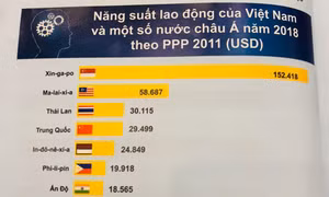 Năng suất lao động của Việt Nam vẫn 'ì ạch' tốp cuối