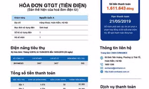 Công bố mẫu hóa đơn tiền điện mới vào tháng 9