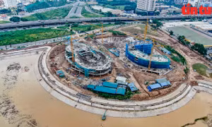 Nhiều hạng mục của Cung Thiếu nhi Hà Nội đang dần lộ diện