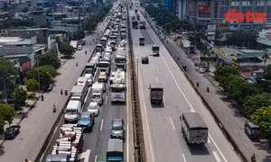 Tăng cường tuần tra, ghi hình xe vi phạm trên tuyến cầu Thanh Trì - Vành đai 3