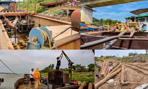 Hà Nội quyết liệt kiểm soát tàu khai thác cát trên sông Hồng, sông Đà