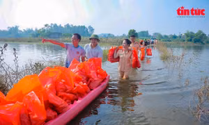 Công an Hà Nội tổng lực giúp dân xã Trung Giã khắc phục hậu quả bão số 11
