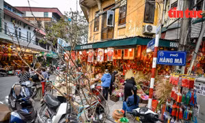 Phố Hàng Mã đa dạng đồ trang trí đón Tết Nguyên đán Nhâm Dần 2022