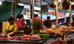 Hà Nội: Giá lương thực, thực phẩm tại chợ dân sinh giảm, vắng người mua