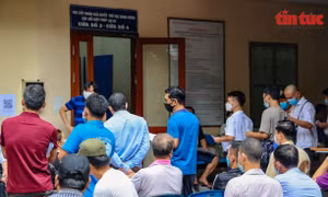 Người dân Hà Nội xếp hàng chờ cấp, đổi giấy phép lái xe 