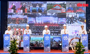 Hà Nội khởi công nút giao khác mức và khánh thành đường Lê Quang Đạo kéo dài, chào mừng 50 năm giải phóng miền Nam