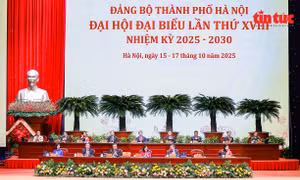 Toàn cảnh phiên khai mạc Đại hội đại biểu Đảng bộ TP Hà Nội lần thứ XVIII