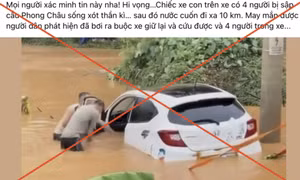 Tin giả về chiếc ô tô trong vụ sập cầu Phong Châu. Ảnh chụp màn hình