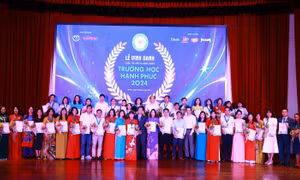 Quang cảnh lễ vinh danh cuộc thi viết và bình chọn trường học hạnh phúc năm 2024