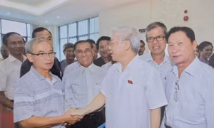 Tổng bí thư Nguyễn Phú Trọng trong một lần tiếp xúc cử tri tại quận Ba Đình, Hà Nội