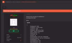 Dữ liệu hacker công bố trên raidforums là khá chính xác