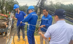 Các doanh nghiệp viễn thông đang huy động lực lượng khắc phục hậu quả báo số 3.