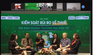 Nhiều đơn vị kinh doanh trên sàn thương mại điện tử có thể theo dõi hội thảo qua hình thức trực tuyến.