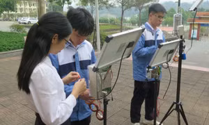 Khi học sinh nghiên cứu ứng dụng khoa học phòng chống thiên tai
