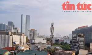 Một cột sóng nhà mạng giữa trung tâm Thủ đô Hà Nội