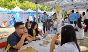 Học sinh, sinh viên tìm hiểu thông tin về ngành nghề, thị trường lao động.
