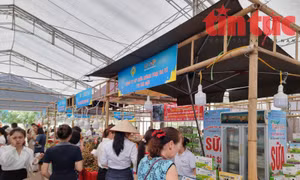 Người dân mua chọn mua sản phẩm OCOP, nông đặc sản từ các địa phương.