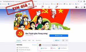 Xuất hiện fanpage giả mạo trang của Ban Tuyên giáo Trung ương