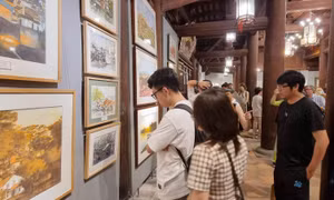 Đa sắc màu tại triển lãm Tranh màu nước Phương Nam tại Hà Nội